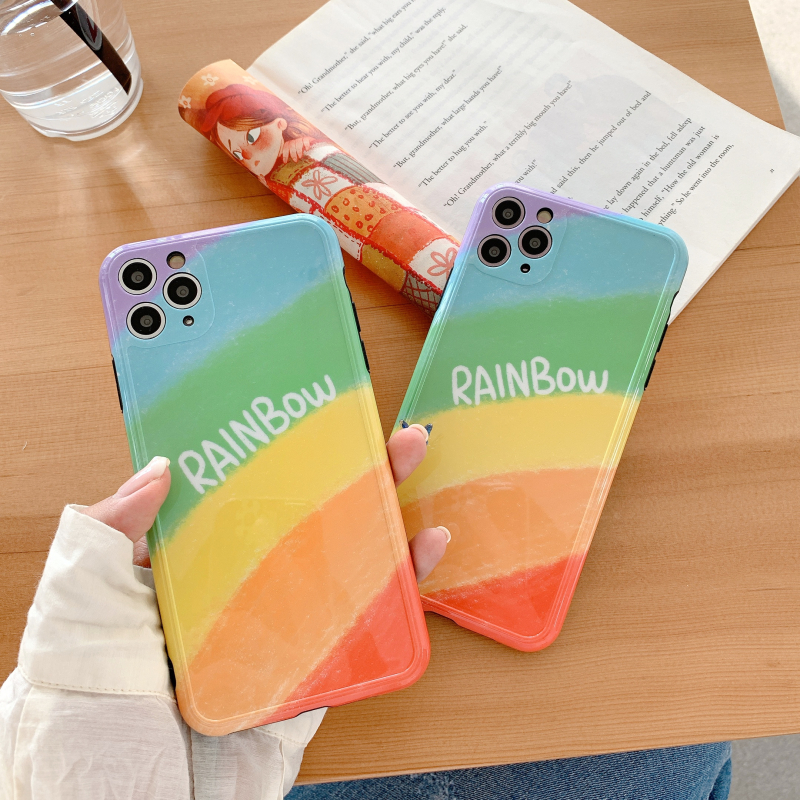 [ SALE LỖ ] Ốp Lưng Silicon IMD Bảo Vệ Camera Rainbow