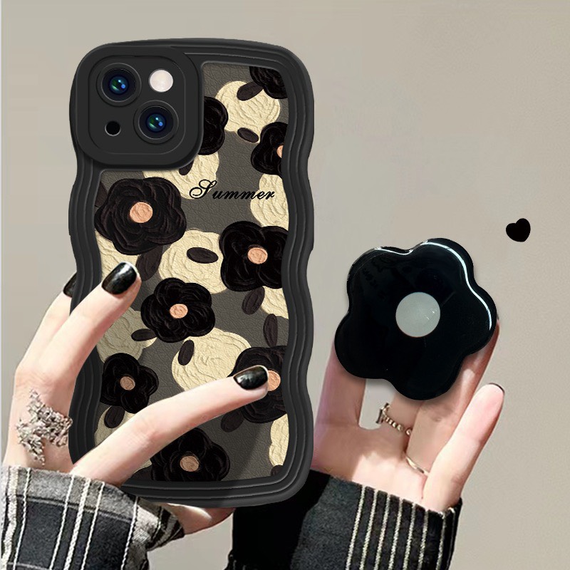 [ Kèm Popsocket ] Ốp Lưng Silicon Viền Mây - Mẫu Da Summer