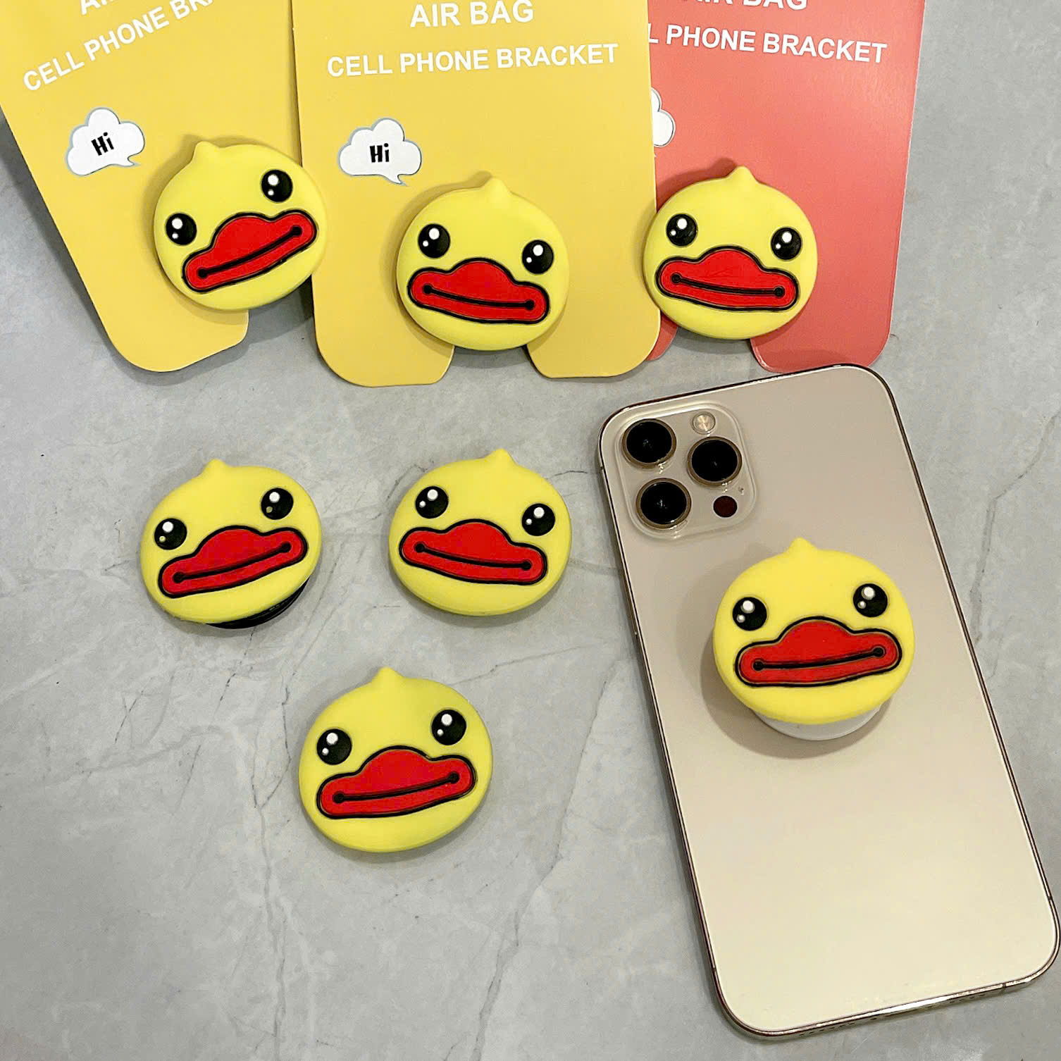 Popsocket đa năng hình thú Silicon - Mẫu Yellow Duck