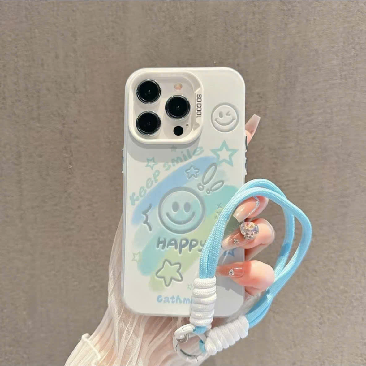 [KÈM DÂY ĐEO] Ốp Lưng IMD Đổi Màu Laser - Keep Smile