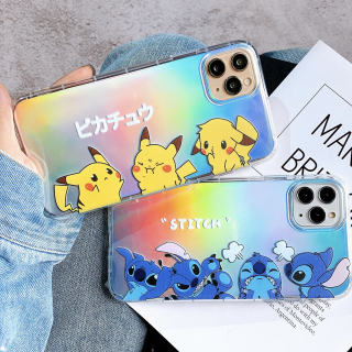 Ốp Lưng Silicon Chống Sốc Stitch X Pikachu ( Kèm Miếng Phản Quang )