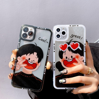 Ốp Lưng Silicon Chống Sốc Viền Nổi Happy Couple