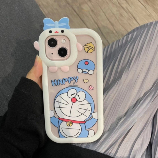 Ốp Lưng Nơ Trong Suốt - Happy Doraemon