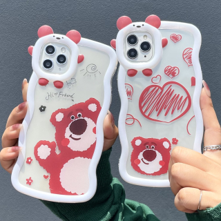 Ốp Lưng Tai Gấu Viền Mây Trong Suốt Bear