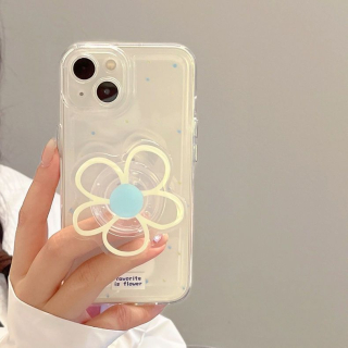 [ Kèm Popsocket ] Ốp Lưng Silicon Trong Suốt Space Bảo Vệ Camera Favorite is Flower