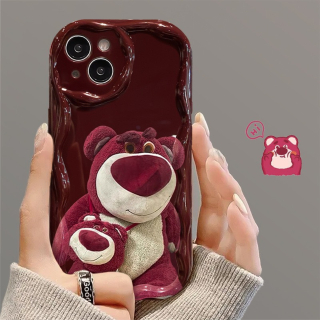 [ PHỦ ĐỎ + PHỦ BÓNG ] Ốp Lưng Viền Hoa Nổi Chống Sốc - Bear Bear