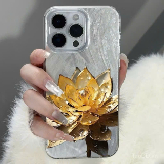 Ốp Lưng Lông Vũ Phản Quang - Golden Lotus