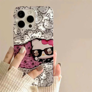Ốp Lưng Lông Vũ Phản Quang - Money Cat