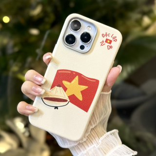 ỐP VÂN DA VIỀN CAMERA BẠC - Mẫu Nón Lá Việt Nam