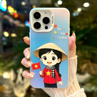 Ốp Lưng IMD Chống Sốc - Nữ Cầm Cờ