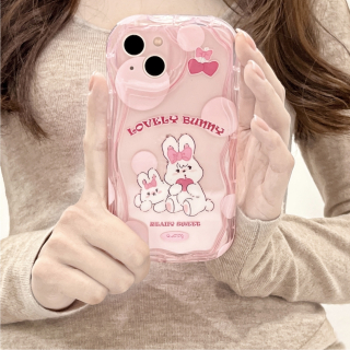 Ốp Lưng Viền Hoa Nổi Chống Sốc - Lovely Bunny