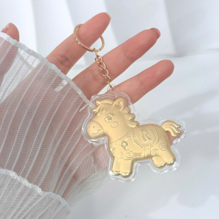 Móc Khóa Ngựa Phong Thủy Mạ Vàng – Cầu Tài Lộc, Công Danh, May Mắn