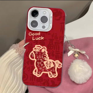 Ốp Lưng IMD Đổi Màu Laser - Ngựa Đỏ May Mắn